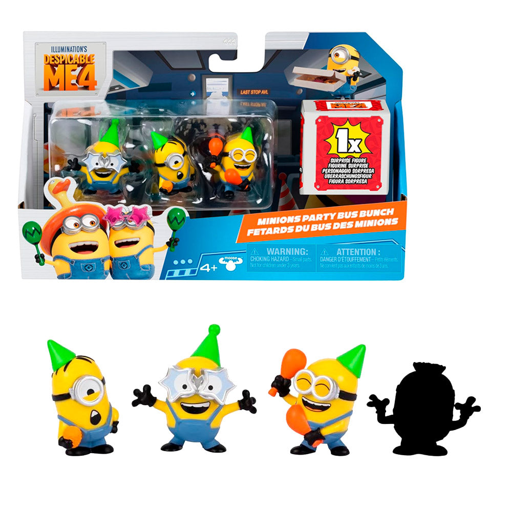 SET FIGURAS MINIONS PARTY BUS BUNCH SET FIGURAS MINIONS PARTY BUS BUNCH